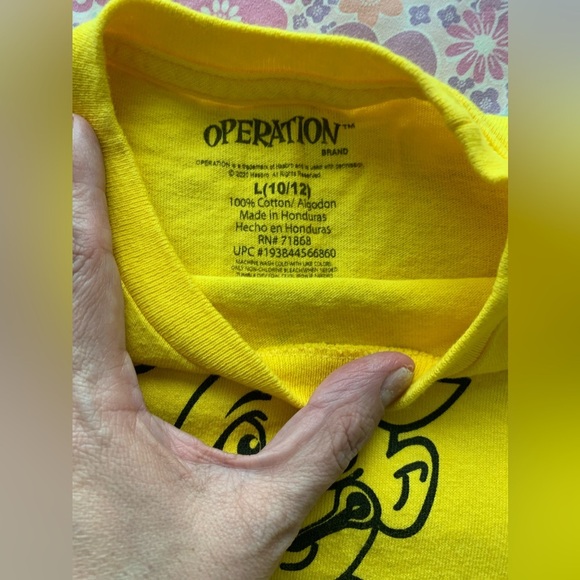 Operation game yellow graphic tee size Large - Picture 2 of 3